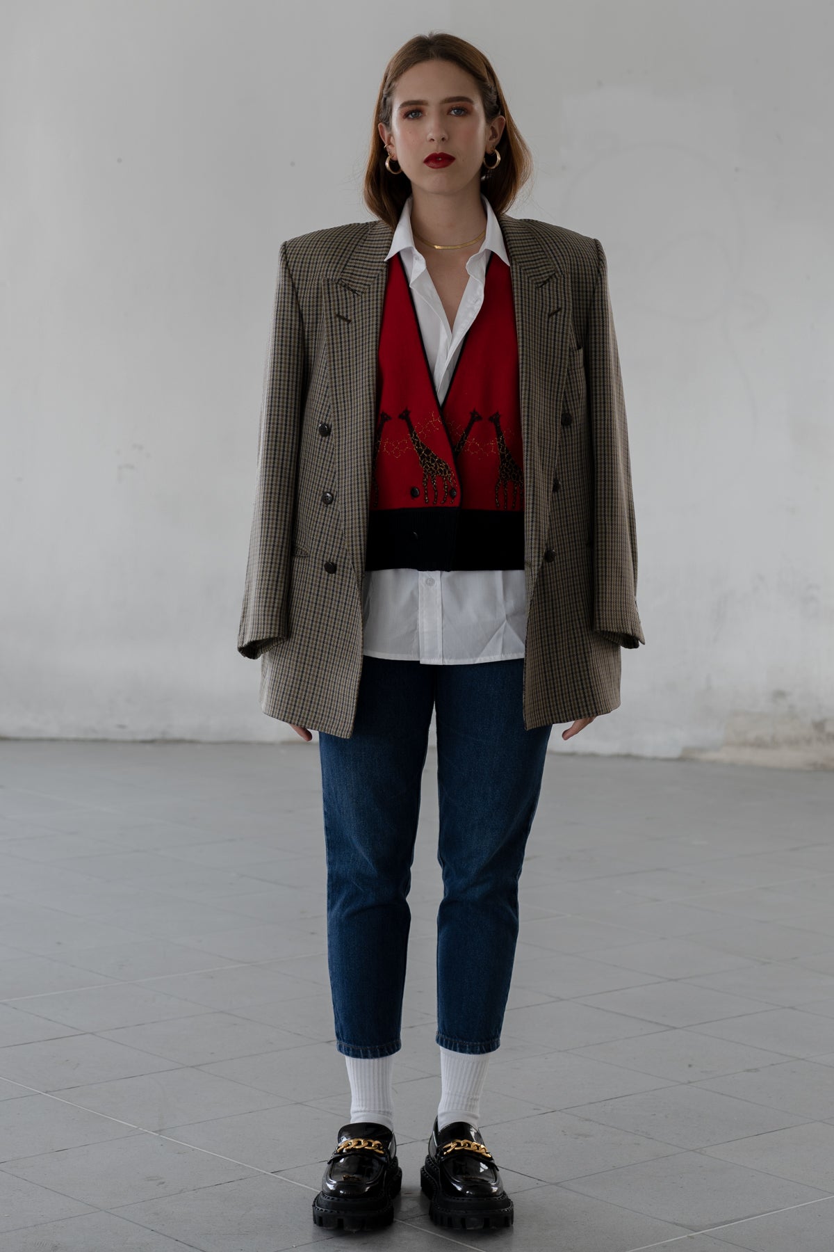 See Me After Class Check Blazer Vintage Jacket