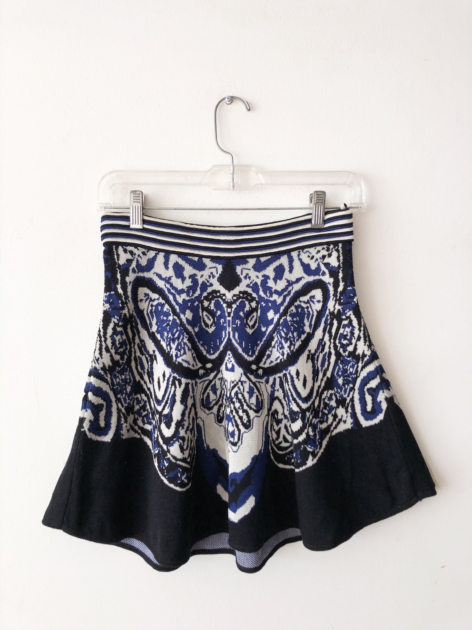 Knitted Burgoise Boheme Mini Skirt  / Pre-loved