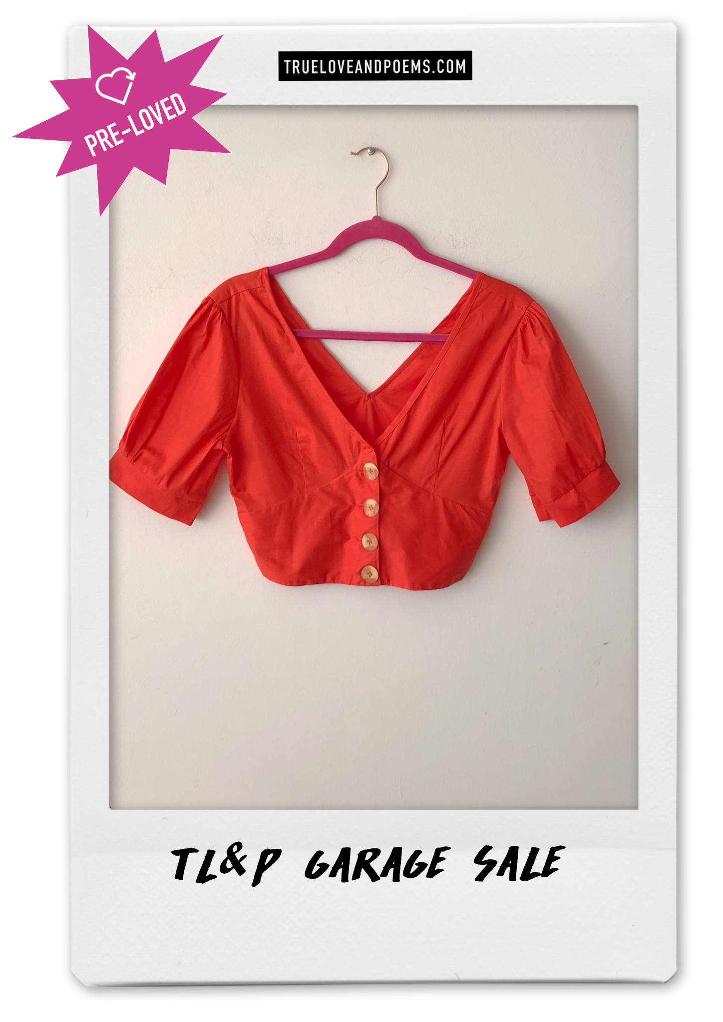 Top de botones naranja  / pre-loved